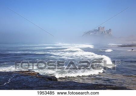 Bamburgh Castle In The Fog; Bamburgh Northumberland England View Large Photo Image Stock Photography - Bamburgh Castle In The Fog; Bamburgh Northumberland England. Fotosearch