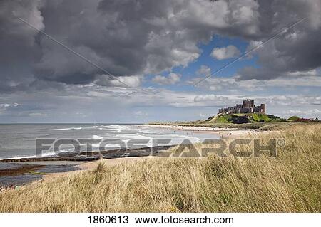 Stock Image - Bamburgh Castle; Northumberland, England. Fotosearch