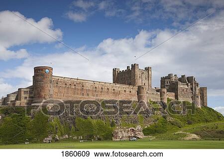 Stock Photo - Bamburgh Castle; Northumberland, England. Fotosearch