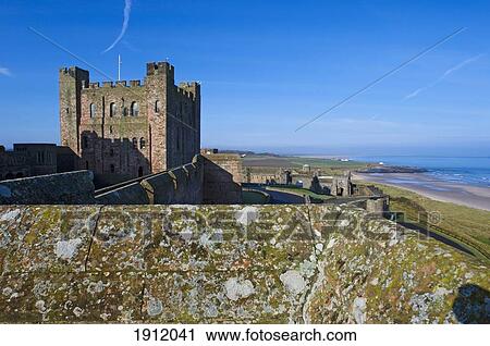 Stock Image - Bamburgh Castle, Northumberland, England, Uk. Fotosearch