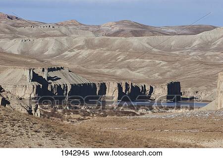 Stock Photography - Band-I-Zulfikar (Dam Of The Sword Of Ali) - Band-I-Amir, Bamian Province, Afghanistan. Fotosearch