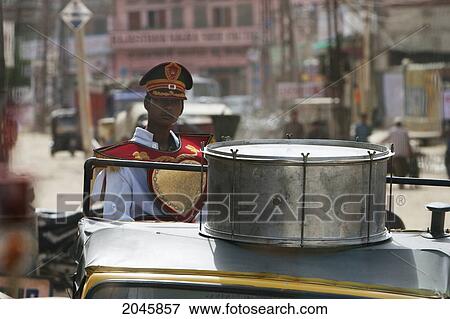 Stock Photo - Band Member, Jaipur, Rajasthan, Rajasthan, India. Fotosearch