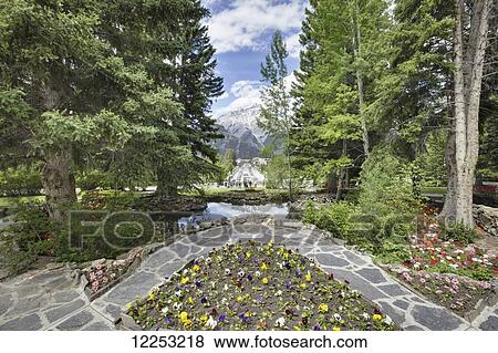 Stock Photo - Banff National Park Administration Office looking towards town; Banff, Alberta, Canada. Fotosearch