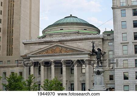 Stock Image - Bank Of Montreal Building In Old Montreal; Montreal Quebec Canada. Fotosearch