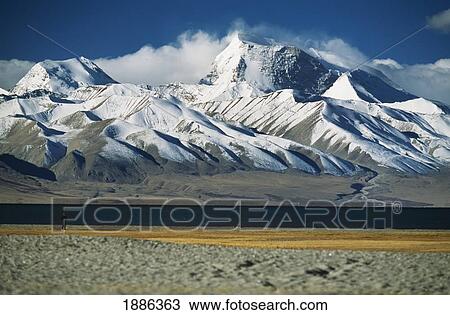 Banks Of Lake Manasarovar And Gurla Mandhata Mountain View Large Photo Image Stock Image - Banks Of Lake Manasarovar And Gurla Mandhata Mountain. Fotosearch