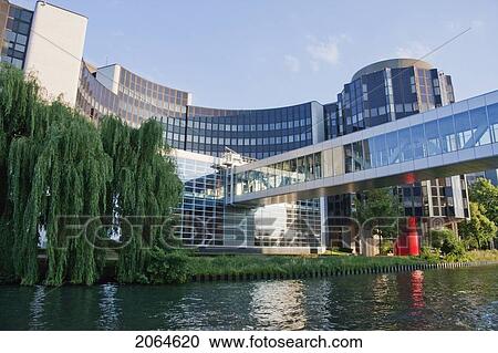 Stock Image - Banks Of The Ill River, Strasbourg, France. Fotosearch
