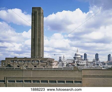 Stock Image - Bankside Power Station & St. Pauls. Fotosearch