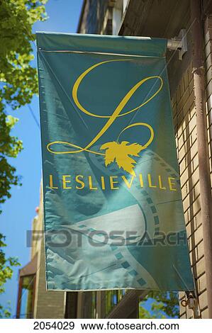 Banner In Leslieville, Toronto, Ontario View Large Photo Image Stock Photo - Banner In Leslieville, Toronto, Ontario. Fotosearch