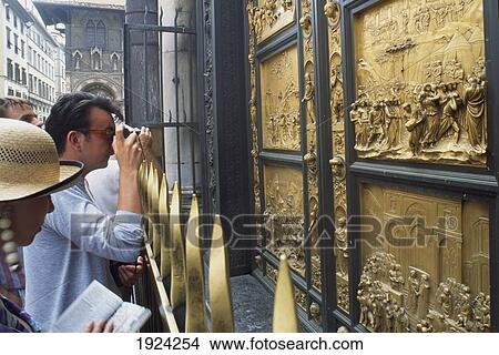 Picture - Baptistry Doors. Fotosearch