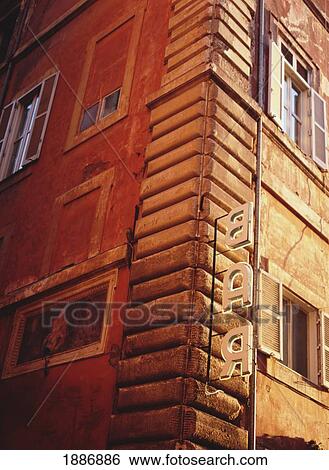 Bar Sign On Building View Large Photo Image Stock Photograph - Bar Sign On Building. Fotosearch