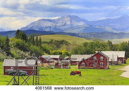 Stock Photo - Bar U Ranch National Historic Site; Longview, Alberta, Canada. Fotosearch