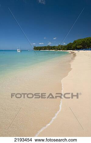 Barbados, White sand beach; Sandy Lane Beach View Large Photo Image Picture - Barbados, White sand beach; Sandy Lane Beach. Fotosearch