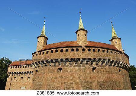 Barbican outside old city of Krakow; Krakow, Poland View Large Photo Image Stock Photography - Barbican outside old city of Krakow; Krakow, Poland. Fotosearch