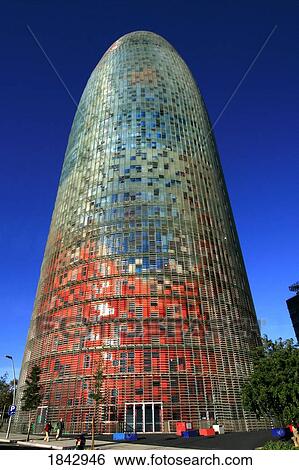 Stock Photograph - Barcelona, Catalonia, Spain; The Agbar Tower. Fotosearch