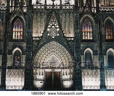 Stock Image - Barcelona Cathedral At Night. Fotosearch