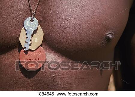 Bare Chest Of Soldier With Dog Tags, Close Up View Large Photo Image Stock Photography - Bare Chest Of Soldier With Dog Tags, Close Up. Fotosearch