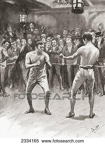 Stock Photography - Bare-Knuckle Boxing In The 19Th Century. Aka Bare-Knuckle, Prizefighting, Or Fisticuffs, It Was The Original Form Of Boxing. From The Strand Magazine, Published 1896. Fotosearch