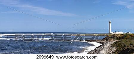 Stock Photo - Barns Ness Lighthouse; Barns Ness Scottish Borders Scotland. Fotosearch