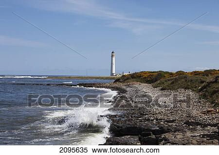Stock Photography - Barns Ness Lighthouse; Scottish Borders Scotland. Fotosearch