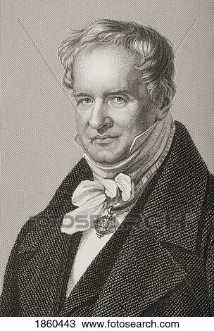 Stock Image - Baron Von Humboldt, Friedrich Heinrich Alexander Humboldt, 1769-1859. Prussian Naturalist And Explorer. Engraved By D. J. Pound From A Painting By C. Begas. From The Book The Drawing-Room Of Eminent Personages Volume 1. Published In London 1860. Fotosearch
