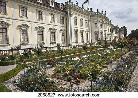 Stock Photo - Baroque Gardens At Ludwigsburg Palace; Ludwigsburg Baden-Wurttemberg Germany. Fotosearch