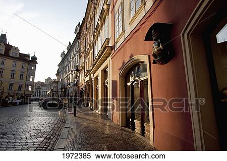 Stock Photography - Baroque Houses, Prague, Czech Republic. Fotosearch