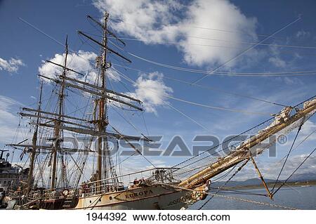 Barque 'Europa' in the harbor, Ushuaia, Argentine Patagonia, Tierra del Fuego, Argentina View Large Photo Image Stock Image - Barque 'Europa' in the harbor, Ushuaia, Argentine Patagonia, Tierra del Fuego, Argentina. Fotosearch