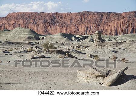 Stock Image - Barrancas Coloradas, Valle de la Luna (Moon Valley), Ischigualasto Natural Park, San Juan, Argentina. Fotosearch