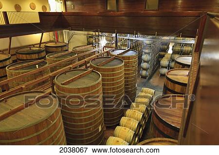 Stock Photo - Barrels At The Diamond Mountain Ranch Vineyard; Napa Area California United States Of America. Fotosearch