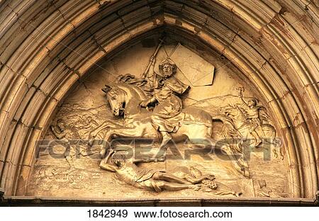 Barrio Gotico, Barcelona, Spain; Apostol Santiago (Saint James) Depicted In A Gothic Style View Large Photo Image Stock Photo - Barrio Gotico, Barcelona, Spain; Apostol Santiago (Saint James) Depicted In A Gothic Style. Fotosearch