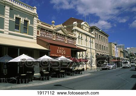 Stock Image - Bars Along Rundle Street. Fotosearch