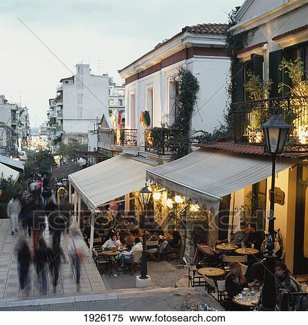 Stock Photography - Bars On Gerokostopoulou Stairs At Dusk. Fotosearch