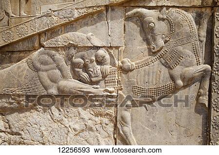 Bas reliefs of lion and bull, Winter Palace of Darius (Tashara); Persepolis, Iran View Large Photo Image Stock Image - Bas reliefs of lion and bull, Winter Palace of Darius (Tashara); Persepolis, Iran. Fotosearch