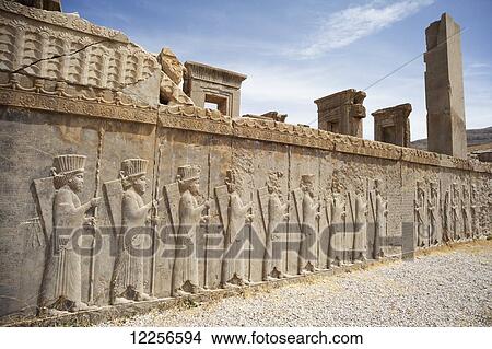Bas reliefs of Persian guards, Winter Palace of Darius (Tashara); Persepolis, Iran View Large Photo Image Picture - Bas reliefs of Persian guards, Winter Palace of Darius (Tashara); Persepolis, Iran. Fotosearch