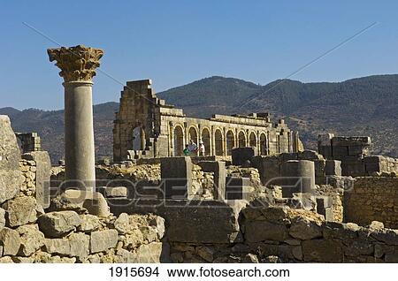 Picture - Basilica At Roman City Of Volubilis. Fotosearch