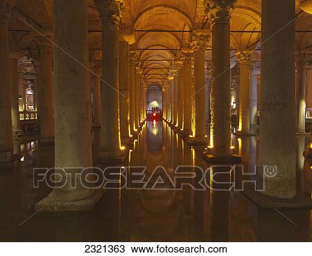 Basilica Cistern, underground byzantine water storage cistern also known as Sunken or Underground Palace; Istanbul, Istanbul Province, Turkey View Large Photo Image Stock Image - Basilica Cistern, underground byzantine water storage cistern also known as Sunken or Underground Palace; Istanbul, Istanbul Province, Turkey. Fotosearch