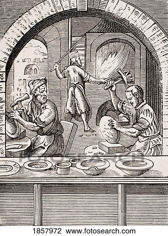 Basin Maker. 19Th Century Reproduction Of 16Th Century Woodcut By Jost Amman View Large Photo Image Stock Image - Basin Maker. 19Th Century Reproduction Of 16Th Century Woodcut By Jost Amman. Fotosearch