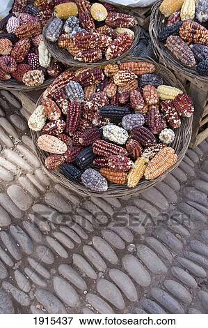 Baskets Of Corn For Sale View Large Photo Image Stock Photo - Baskets Of Corn For Sale. Fotosearch