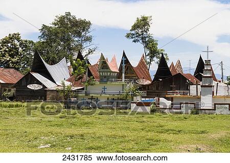 Batak tugu (Bone houses) on Samosir Island, Lake Toba, North Sumatra, Indonesia View Large Photo Image Stock Photography - Batak tugu (Bone houses) on Samosir Island, Lake Toba, North Sumatra, Indonesia. Fotosearch