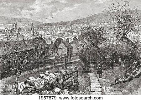 Bath, Somerset, England Seen From Beechen Cliff In The Late 19Th Century. From Our Own Country Published 1898 View Large Photo Image Stock Photo - Bath, Somerset, England Seen From Beechen Cliff In The Late 19Th Century. From Our Own Country Published 1898. Fotosearch