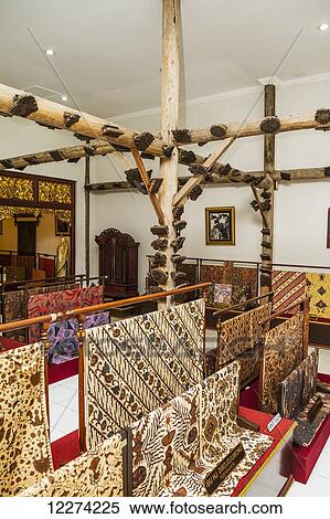 Stock Photography - Batik fabrics on display at the Danar Hadi Batik Museum, Surakarta (Solo), Central Java, Indonesia. Fotosearch