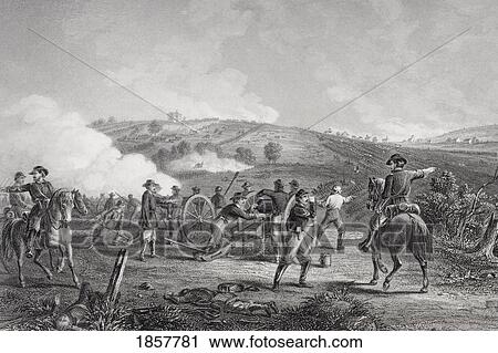 Stock Image - Battle Of Gettysburg Pennsylvania 1863. Artist J. R. Chapin. Fotosearch