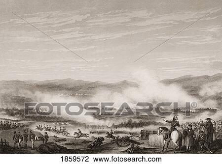 Stock Image - Battle Of Vittoria, June 21, 1813. Engraved By D. J. Pound After G. W. Terry. From England's Battles By Sea And Land By Lieut Col Williams, The London Printing And Publishing Company Circa 1890S. Fotosearch