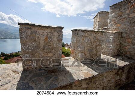 Battlement Of Czar Samuel's Fortress, Ohrid, Macedonia View Large Photo Image Picture - Battlement Of Czar Samuel's Fortress, Ohrid, Macedonia. Fotosearch