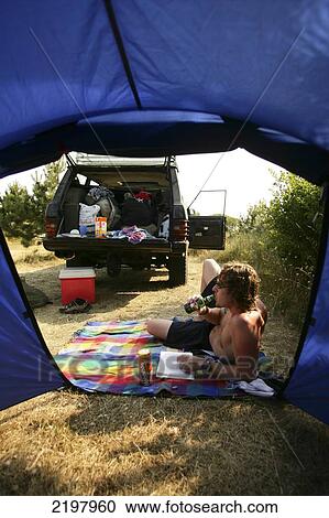 Stock Image - Baubigney, Manche, Normandy, France. Bel Sito Campsite. Fotosearch