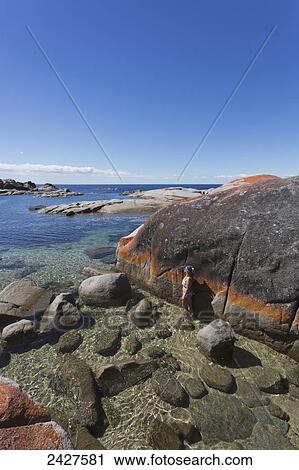 Stock Image - Bay of Fires; Tasmania, Australia. Fotosearch