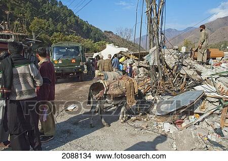 Bazaar Destroyed By The 8 October 2005 Earthquake, Chinari, Azad Kashmir, Pakistan View Large Photo Image Picture - Bazaar Destroyed By The 8 October 2005 Earthquake, Chinari, Azad Kashmir, Pakistan. Fotosearch
