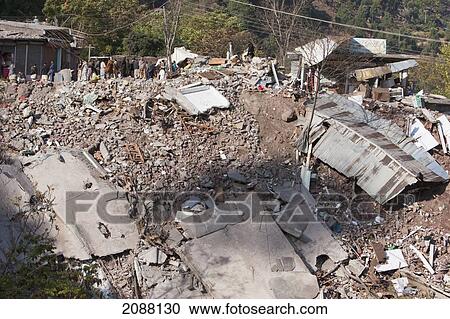 Bazaar Destroyed By The 8 October 2005 Earthquake, Chinari, Azad Kashmir, Pakistan View Large Photo Image Stock Image - Bazaar Destroyed By The 8 October 2005 Earthquake, Chinari, Azad Kashmir, Pakistan. Fotosearch