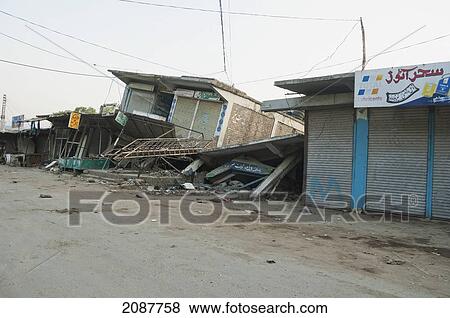Bazaar Destroyed By The 8 October 2005 Earthquake, Arja, Azad Kashmir, Pakistan View Large Photo Image Stock Photo - Bazaar Destroyed By The 8 October 2005 Earthquake, Arja, Azad Kashmir, Pakistan. Fotosearch