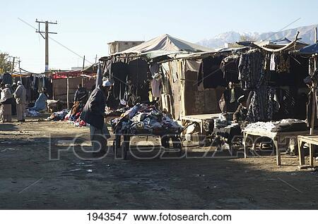 Stock Photo - Bazaar In Charikar, Parwan Province, Afghanistan. Fotosearch